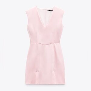 Zara Satin Effect Pink Mini Dress